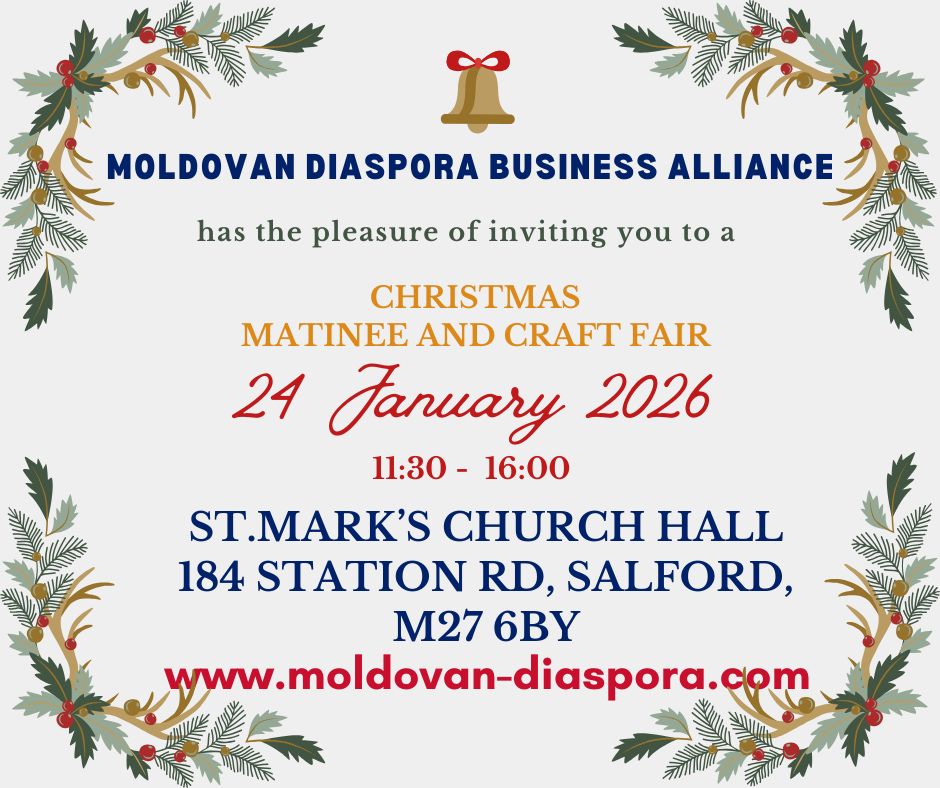 Moldovan Diaspora Business Alliance Christmas Matinee and Craft Fair invitation.
